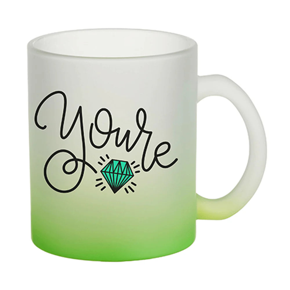 HPN Sublicraft 11 Oz. Color Gradient Sublimation Glass Mug - 12 per Case