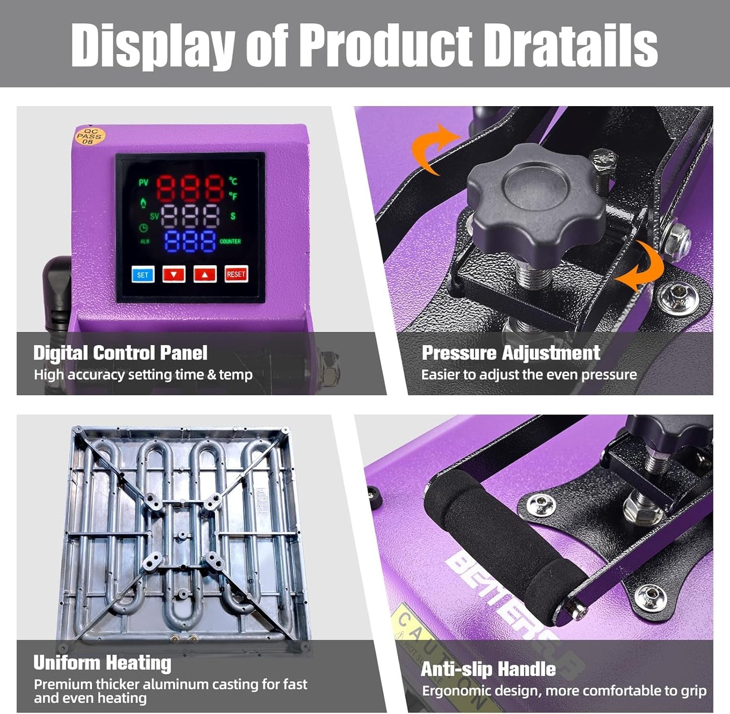 Bettersub Heat Press Machine 15X15 Inch, Digital Slide Out Drawer Heat Press for T-Shirts, 1000W Heat Press Machine for DTF, Sublimation, HTV Transfers, with LCD Control Panel & Pressure Adjustment
