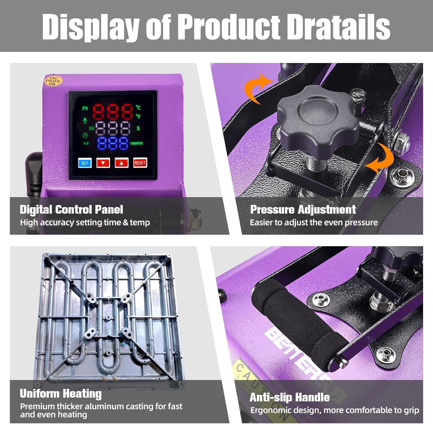 Bettersub Heat Press Machine 15X15 Inch, Digital Slide Out Drawer Heat Press for T-Shirts, 1000W Heat Press Machine for DTF, Sublimation, HTV Transfers, with LCD Control Panel & Pressure Adjustment