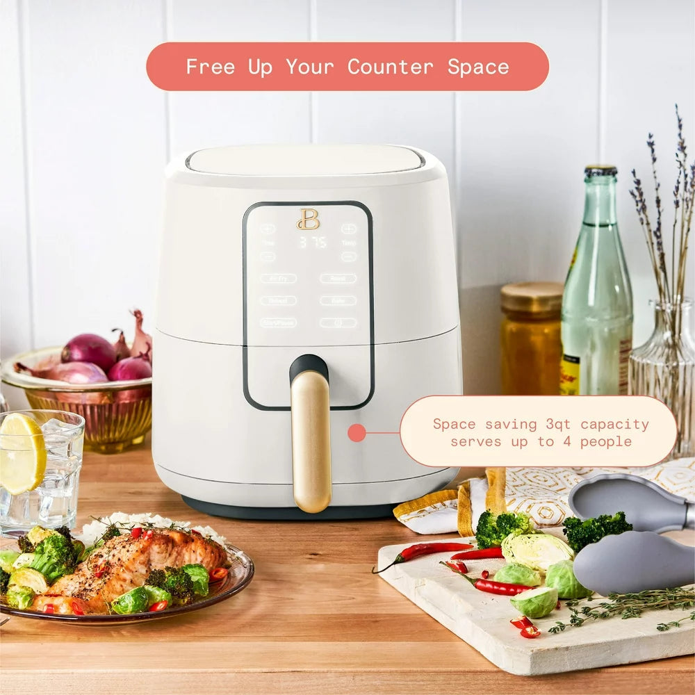 3 Qt Air Fryer with Turbocrisp Technology, White Icing by Drew Barrymore