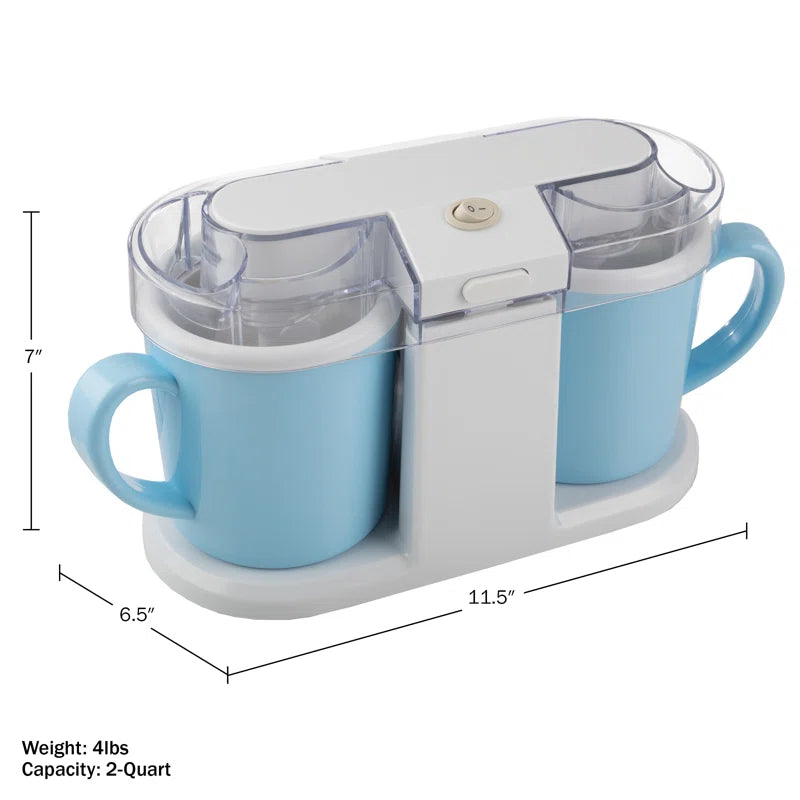 Ice Cream Maker - 2QT Ice Cream Machine Makes Sorbet, Gelato, Ice Cream, and Frozen Yogurt - Kitchen Appliances and Gadgets