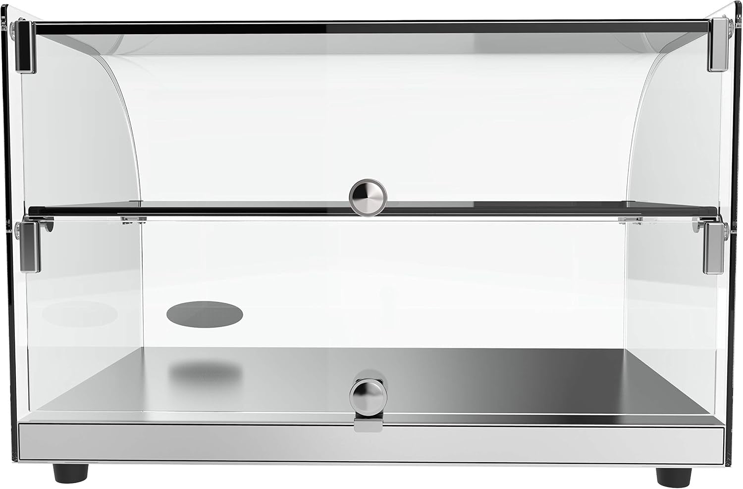 Koolmore - DC-2C 22" Commercial Countertop Bakery Display Case with Front Curved Glass and Rear Door - 1.5 Cu. Ft.