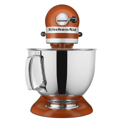Artisan Series 5 Qt Stand Mixer, Scorched Orange with Quart Stainless Steel Bowl, Coated Flat Beater, Coated Dough Hook, 6-Wire Whip, Pouring Shield