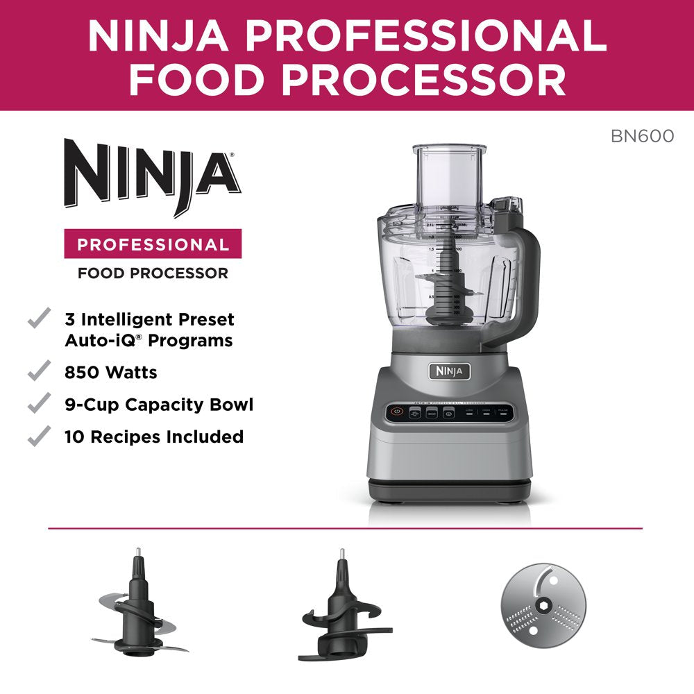 ® Professional Food Processor, 850 Watts, 9-Cup Capacity, Auto-Iq Preset Programs, BN600