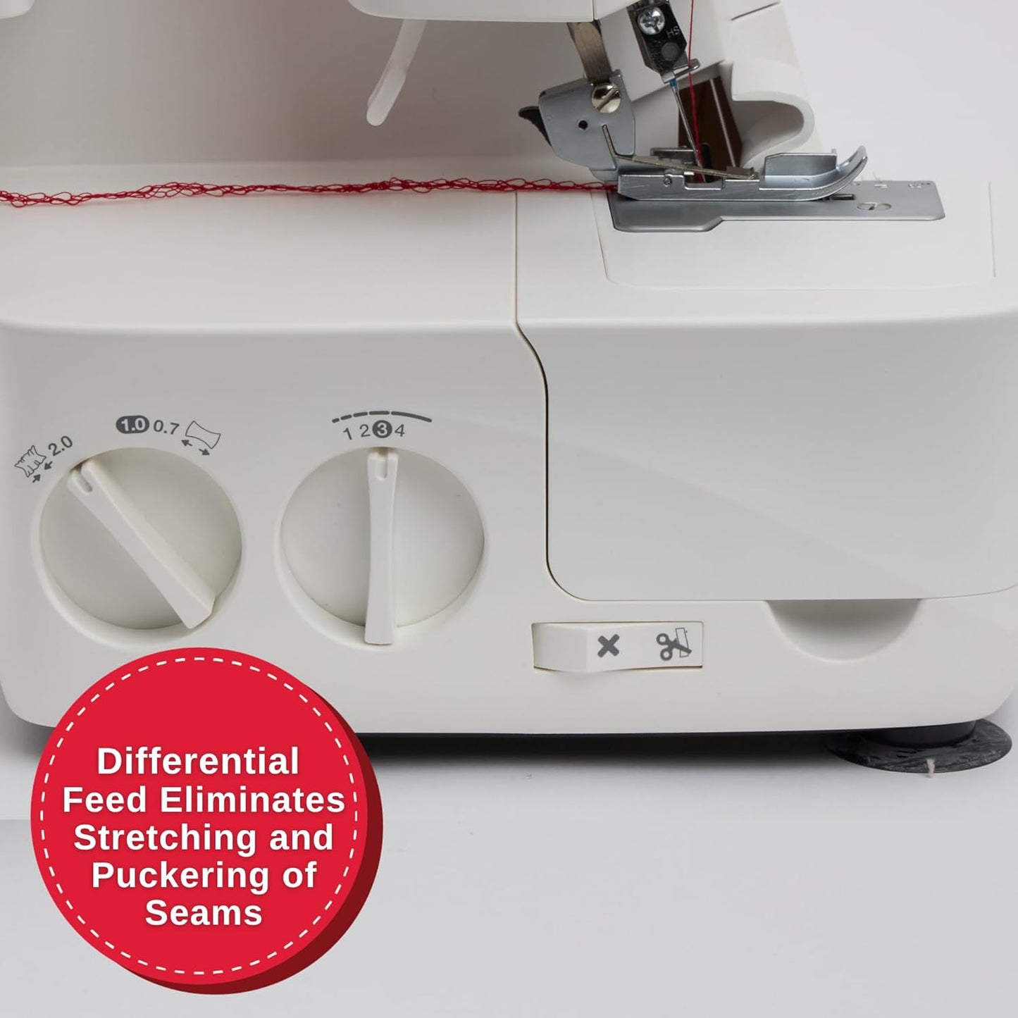 SINGER S14-78 Serger with Accessory Kit | Overlock Machine with 2-3-4 Stitch Capability, 1200 Stitches/Minute, Differential Feed, LED Light & Free Arm, White