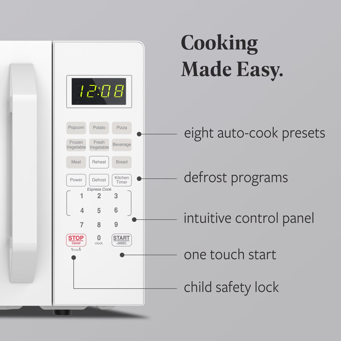 1.1 Cu. Ft. 1000-Watt Compact Microwave Oven, White