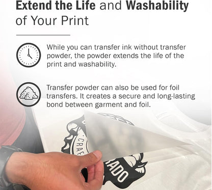 Ecotex® Plastisol Transfer Powder Screen Printing (1LB) - Bonding Powder to Heat Transfer Ink, Extends Screen Print Life, Heat Press Plastisol Transfer Powder - Iron on Transfer Powder for Fabric