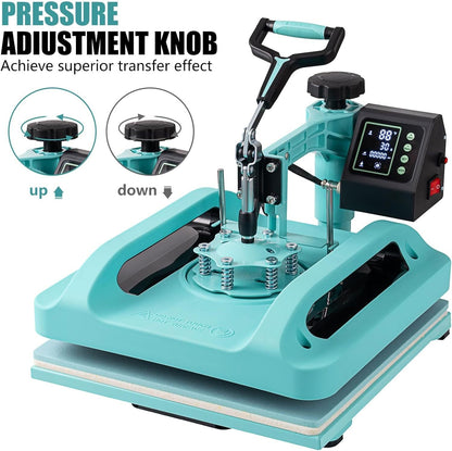 15"X15" 5 in 1 Heat Press Machine Digital Transfer Sublimation T-Shirt Mug Hat
