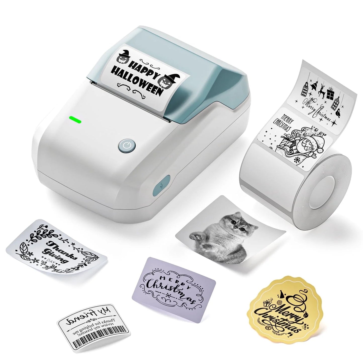 B1 Label Makers, 2 Inch Bluetooth Label Maker Auto Identification Portable Label Printer (Cyan)