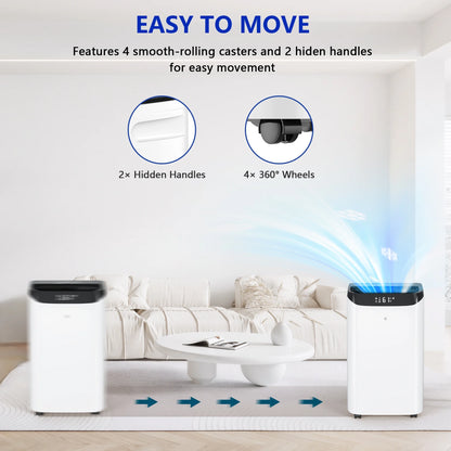 12000 BTU Portable Air Conditioner Cools up to 500 Sq. Ft, 3-In-1 AC, Dehumidifier, Fan