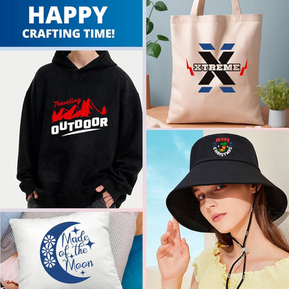 White HTV Heat Transfer Vinyl - 12" X 40FT Iron on Vinyl for All Cutting Machines, Easy to Use for Heat Vinyl Design