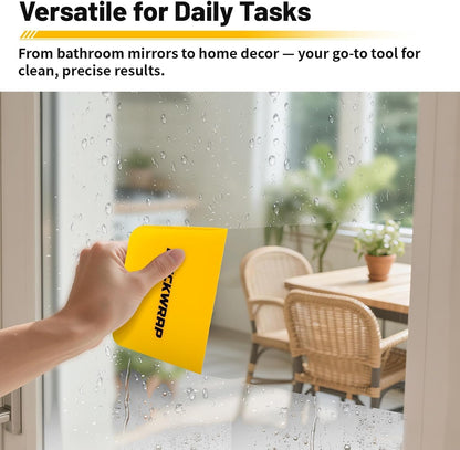 TPU Squeegee for Vinyl Wrap, PPF Tint Squeegee Set Rectangle and Trapezoid Scraper Tools for Car Wrap, Window Tint, and Decal Application (Yellow, 3 Pack)