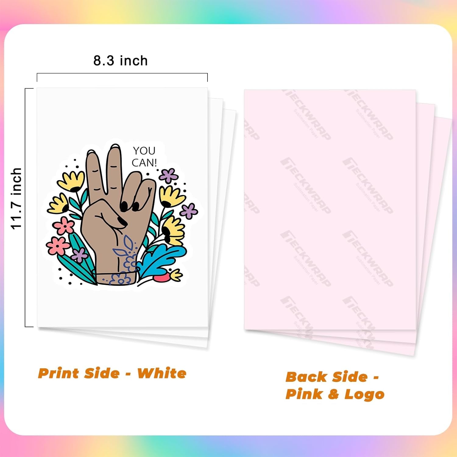 Sublimation Paper 8.3 X 11 Inches - 110 Sheets Sublimation Paper Compatible with Inkjet Printers & Sublimation Inks, High Transfer Efficiency for T-Shirts, Mugs, Crafts