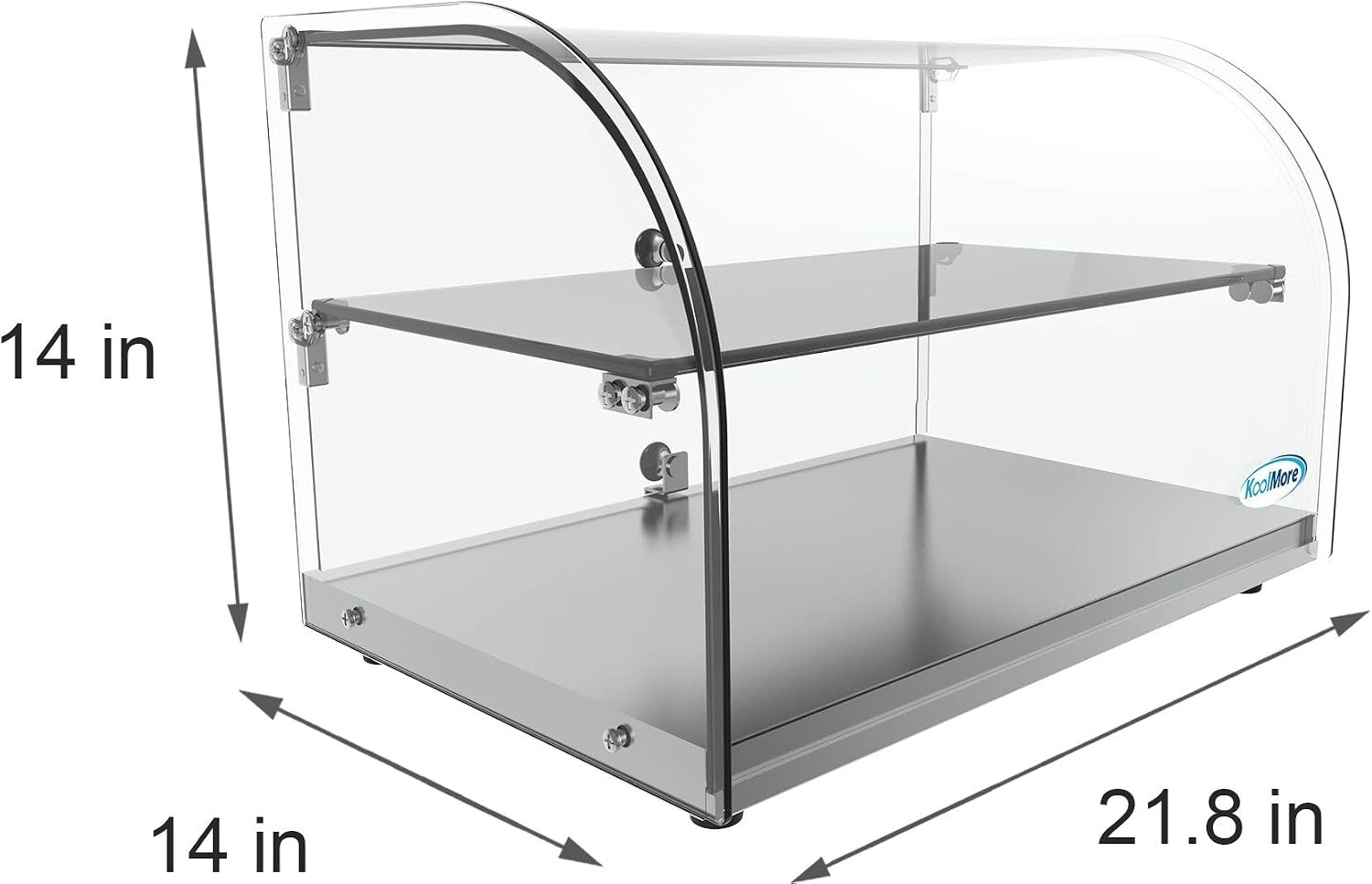 Koolmore - DC-2C 22" Commercial Countertop Bakery Display Case with Front Curved Glass and Rear Door - 1.5 Cu. Ft.