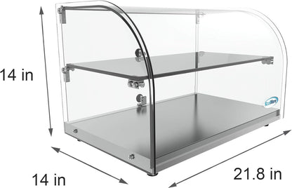 Koolmore - DC-2C 22" Commercial Countertop Bakery Display Case with Front Curved Glass and Rear Door - 1.5 Cu. Ft.