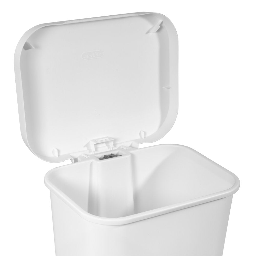 11.9 Gal. Stepon Wastebasket Plastic, White