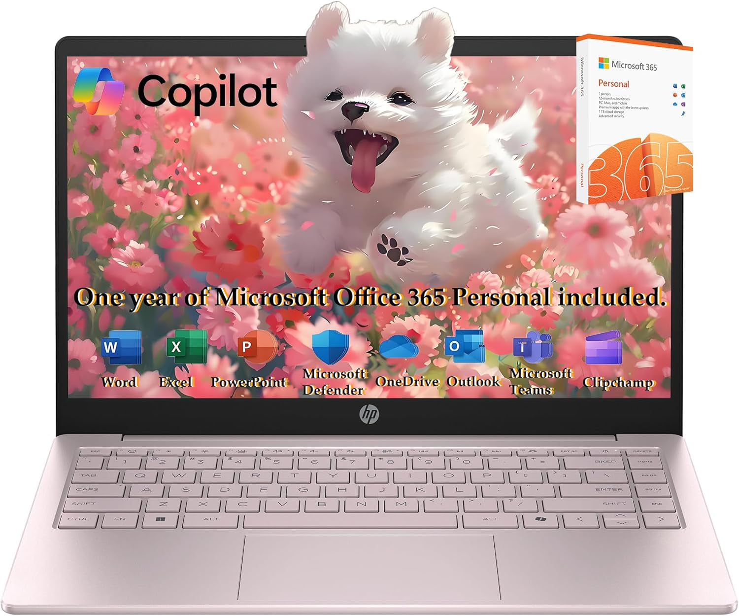 HP Laptop 2026 Edition with Copilot AI, 16GB RAM, 1TB SSD + 128GB UFS, Intel Processor, Long Battery Life, Lightweight, 1 Year Office 365, Windows 11 Home S for Students & Office, Type-C HUB, Pink