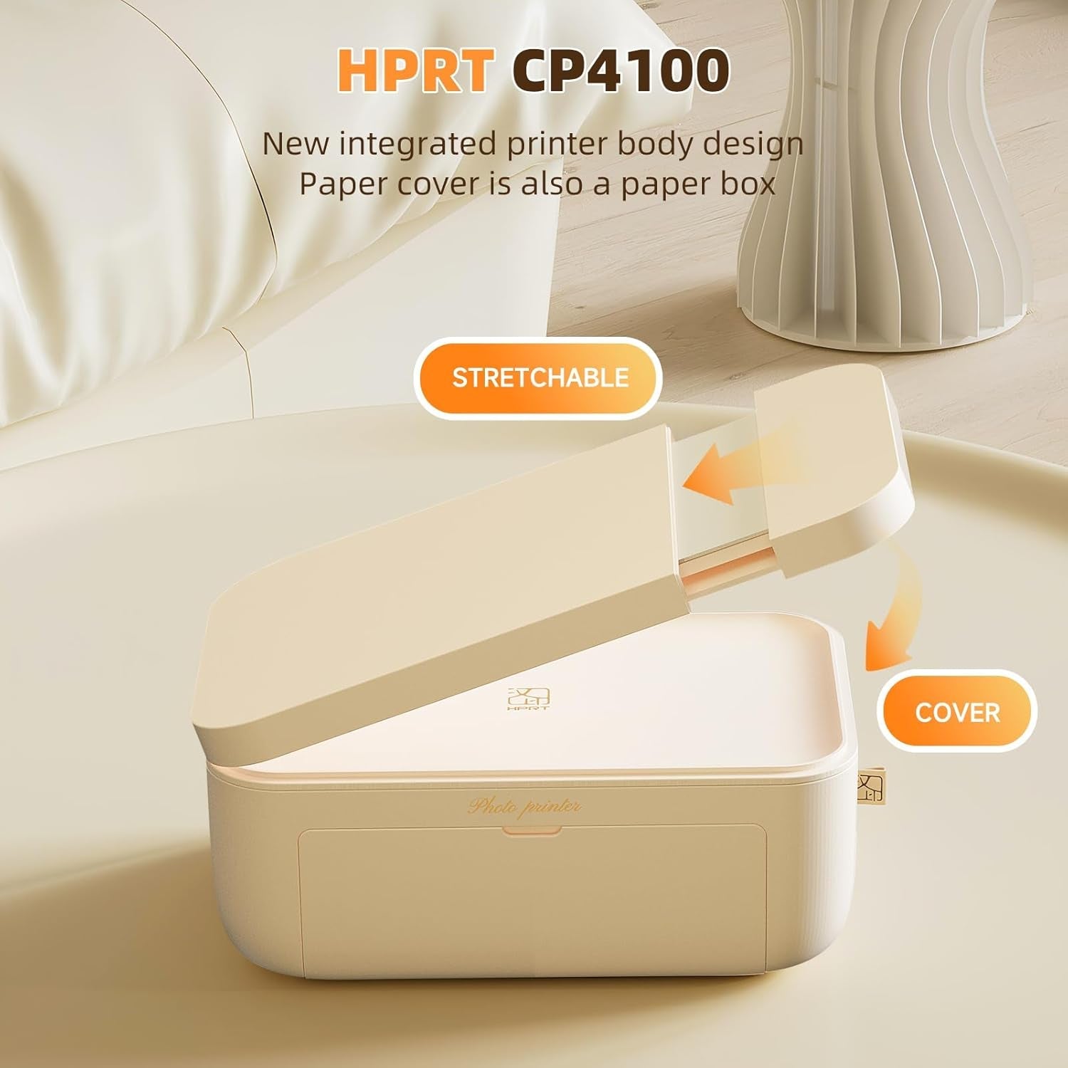 HPRT CP4100 Photo Printer - Portable 4X6 Bluetooth Instant Picture Printer + 108 Sheets & 2 Ribbon, Mobile, Premium Dye Sublimation - 300 DPI Display Resolution - Editing App for Fun, Creative Photos