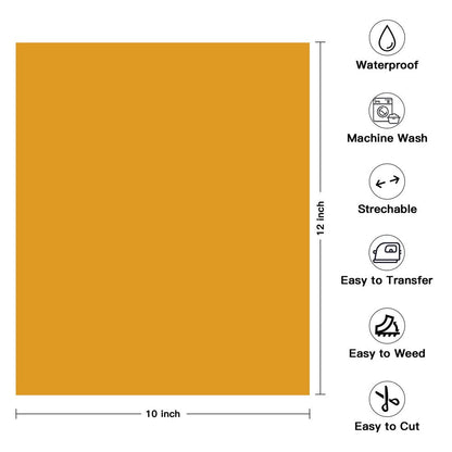 25 Sheets 12" X 10" PU HTV Heat Transfer Vinyl Bundles Iron on for T-Shirts, Includes Teflon Sheet and Weeding Tool for Easy Transfers