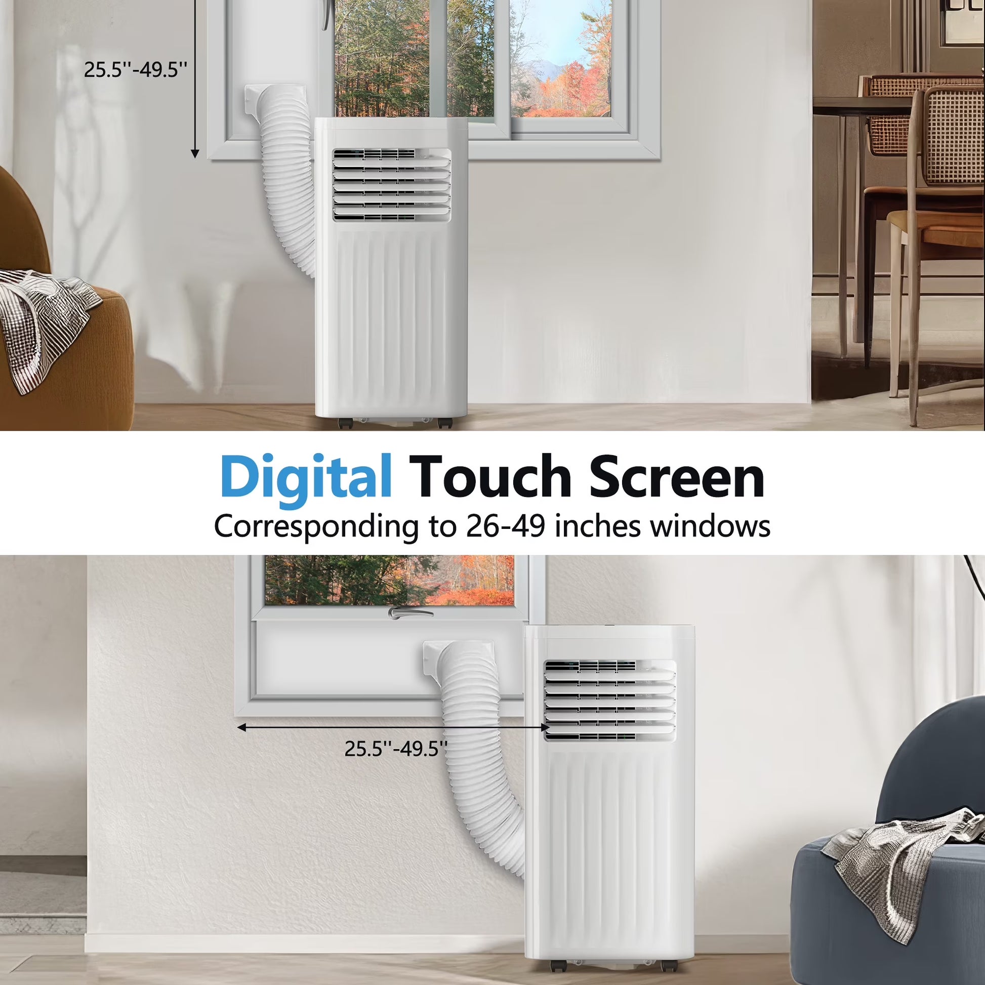 Portable Air Conditioners 8000 BTU Ashrae– 3-In-1 AC Unit, Dehumidifier & Fan with 24-Hour Timer/Remote Control for Home/Office/Apartments/Dorm