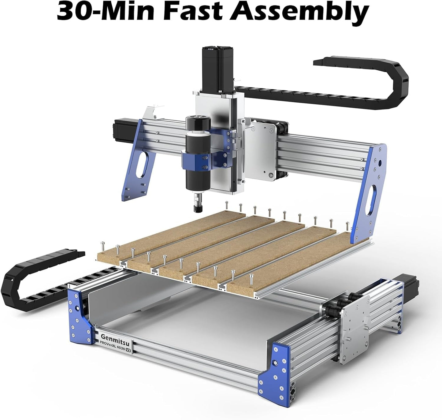 Genmitsu CNC Router Machine Proverxl 4030 V2, NEMA 23 Closed-Loop Stepper Motor, 3 Axis Milling Machine with 400W Spindle, Fast Speed for Wood Metal Acrylic PCB MDF, Working Area 400 X 300 X 110Mm