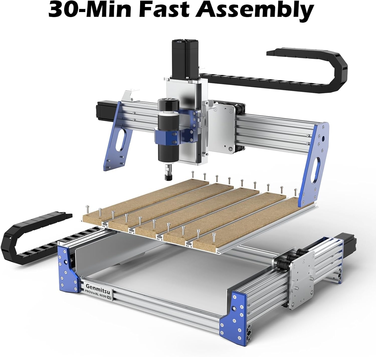 Genmitsu CNC Router Machine Proverxl 4030 V2, NEMA 23 Closed-Loop Stepper Motor, 3 Axis Milling Machine with 400W Spindle, Fast Speed for Wood Metal Acrylic PCB MDF, Working Area 400 X 300 X 110Mm