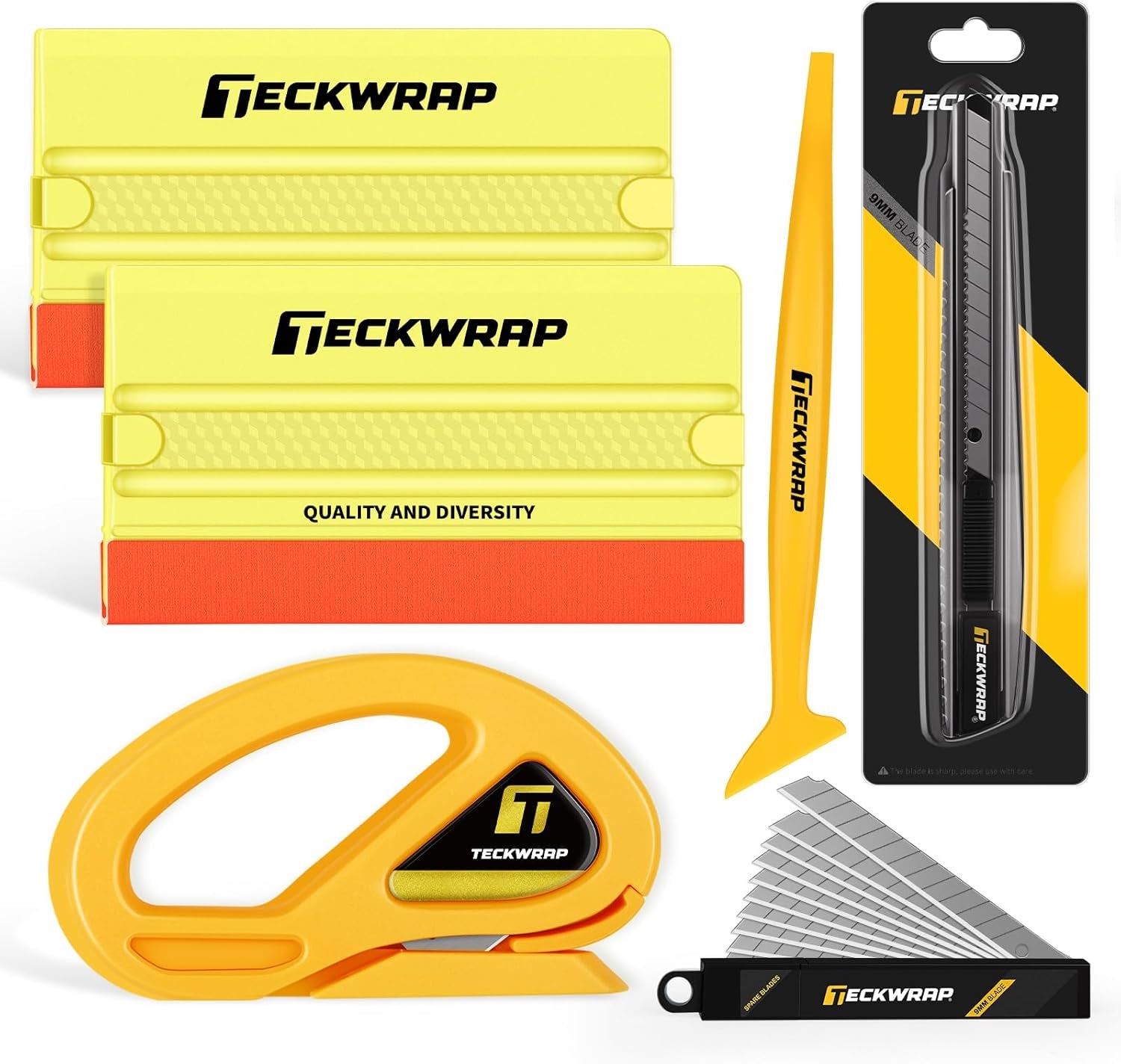 Vehicle Vinyl Wrap Tool Kit Window Tinting Tools Car Wrap Kit, Felt Squeegee, Retractable Utility Knife, Safety Vinyl Film Cutter, Wrap Tools for Car, Window Tint