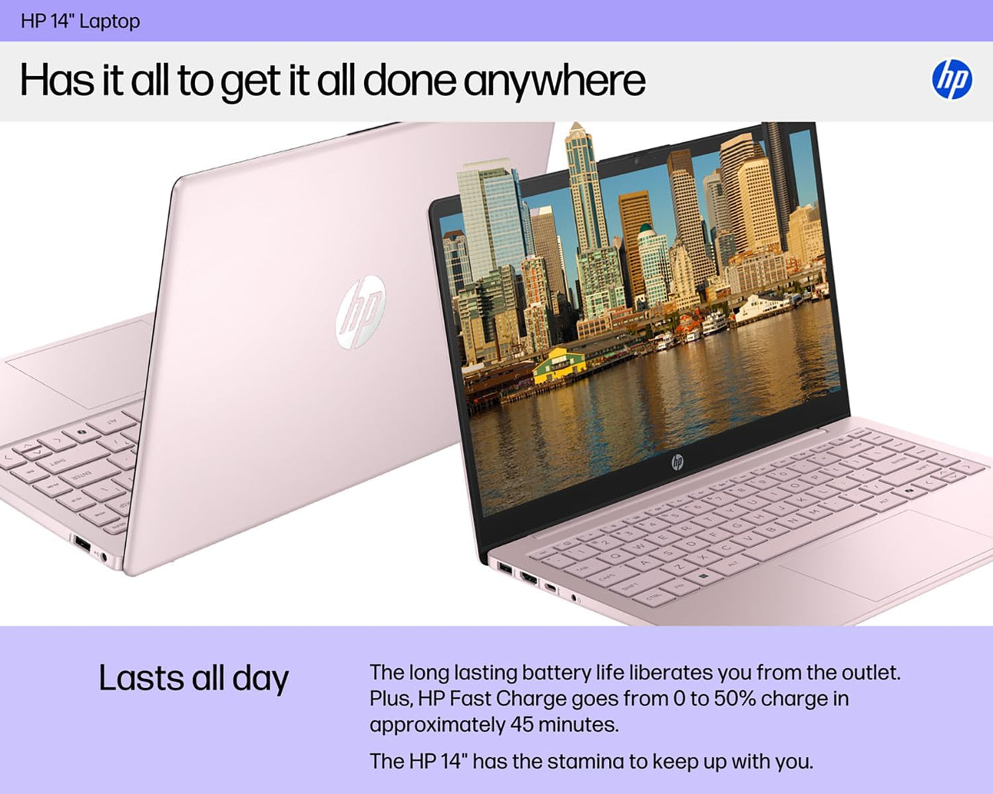 HP Laptop 2026 Edition with Copilot AI, 16GB RAM, 1TB SSD + 128GB UFS, Intel Processor, Long Battery Life, Lightweight, 1 Year Office 365, Windows 11 Home S for Students & Office, Type-C HUB, Pink