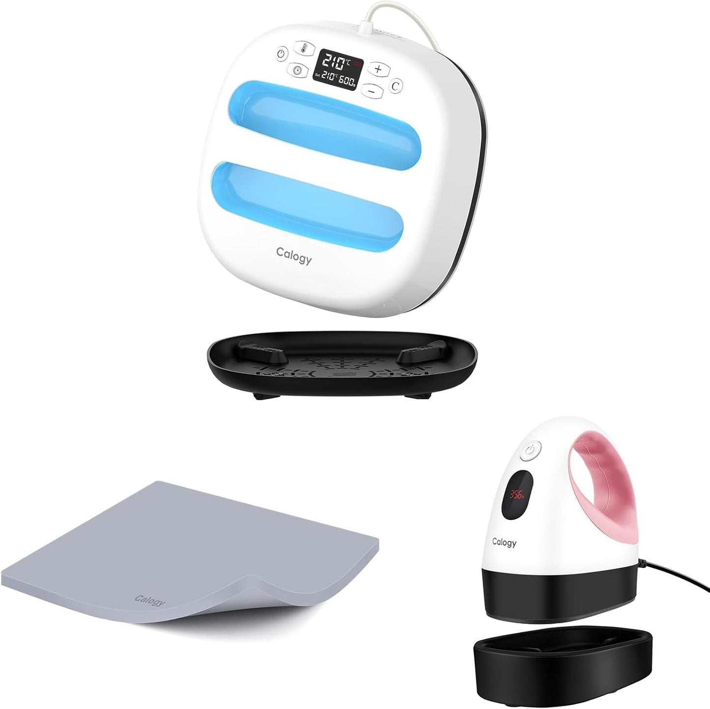 Calogy 10 * 10 Inches Heat Press, Mini Heat Press, and 16 * 20 Inches Heat Press Mat Kit