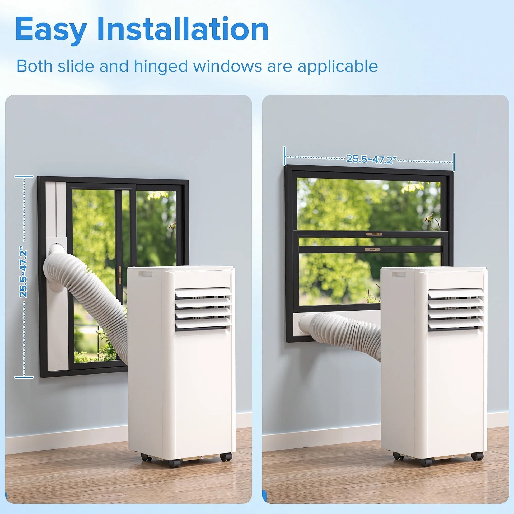 8000 BTU Portable Air Conditioner, Dehumidifier, Fan, Sleep Mode, 4 in 1 AC with 24-Hour Timer