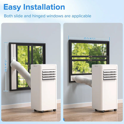 8000 BTU Portable Air Conditioner, Dehumidifier, Fan, Sleep Mode, 4 in 1 AC with 24-Hour Timer