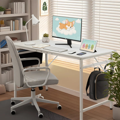 47" Wood Computer Desk PC Laptop Study Table Workstation Home Office Furniture, White