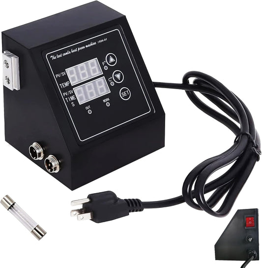 Felrelwel K Type Heat Press Control Box,Replacement Parts for 15X15 Heat Press,Temperature Time Dual Display,Heat Press Machine Control Box for T Shirts、Short、Mug、Cup,1400W,Pre-Purchase Consultation