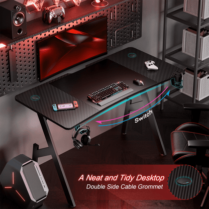 47 Inch Gaming Desk, Ergonomic Gamer Table, Computer Table, Pc Workstation