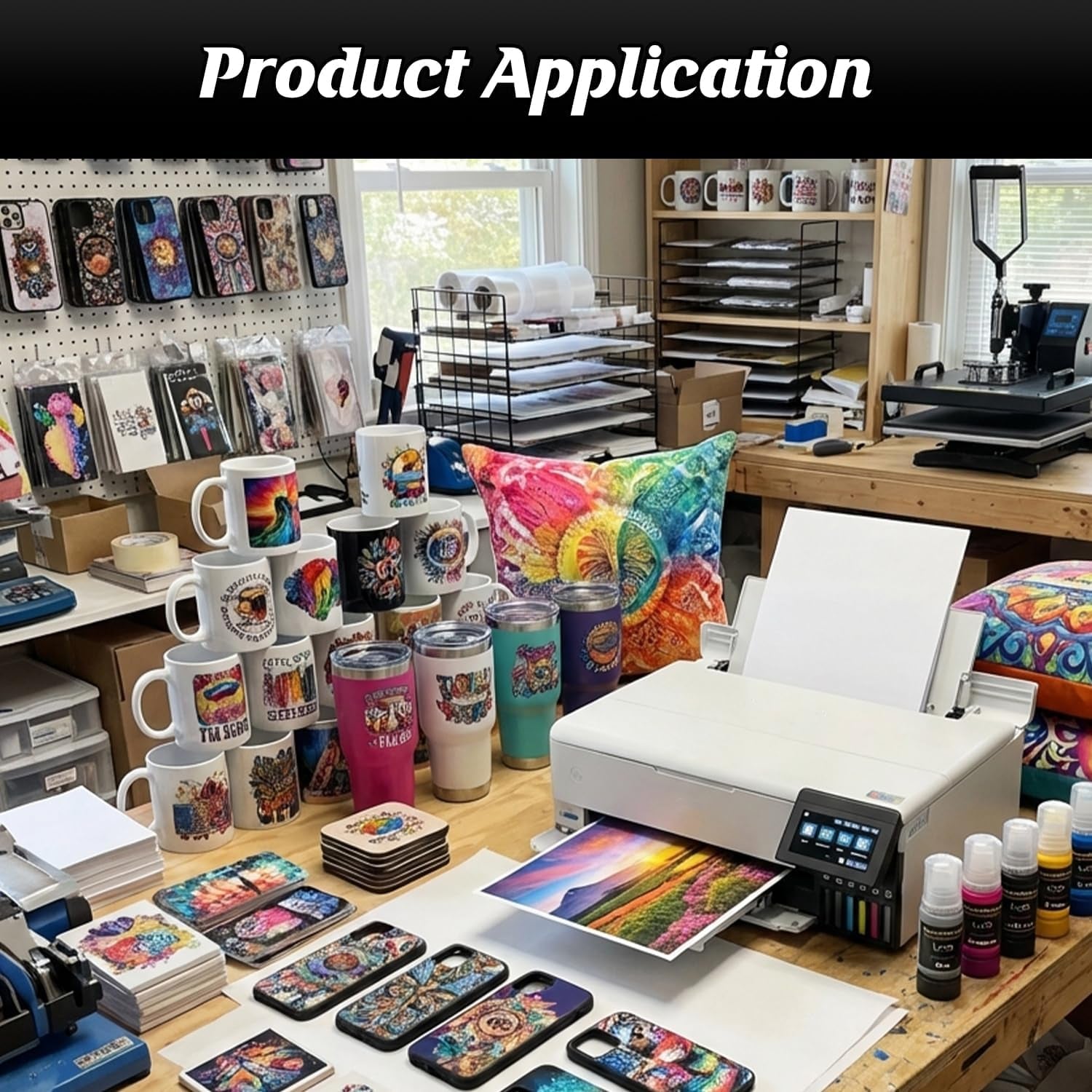 Transourdream 6 Color Sublimation Ink 480ML, 6X80Ml,(Bk PB C M Y GY) | Autofill Bottles, for ET-8500 ET-8550, Wide-Format Supertank Printers, Heat Press Transfer, on Mugs T-Shirts