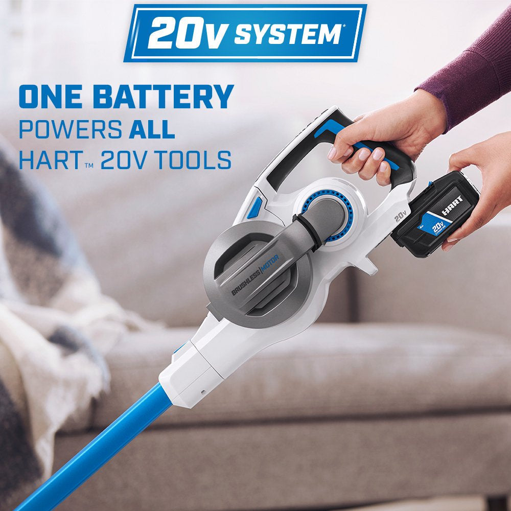 20-Volt Cordless Stick Vacuum with Brushless Motor Technology, (1) 4.0Ah Lithium-Ion Battery