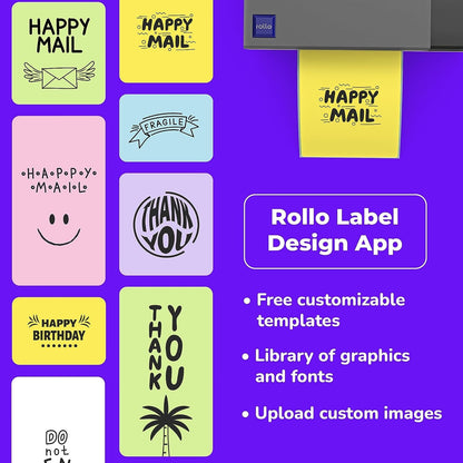 Rollo USB Shipping Label Printer - Commercial Grade 4X6 Thermal Label Printer for Shipping Packages - High Speed Custom Sticker Label Maker for Small Business - Supports Windows & Mac