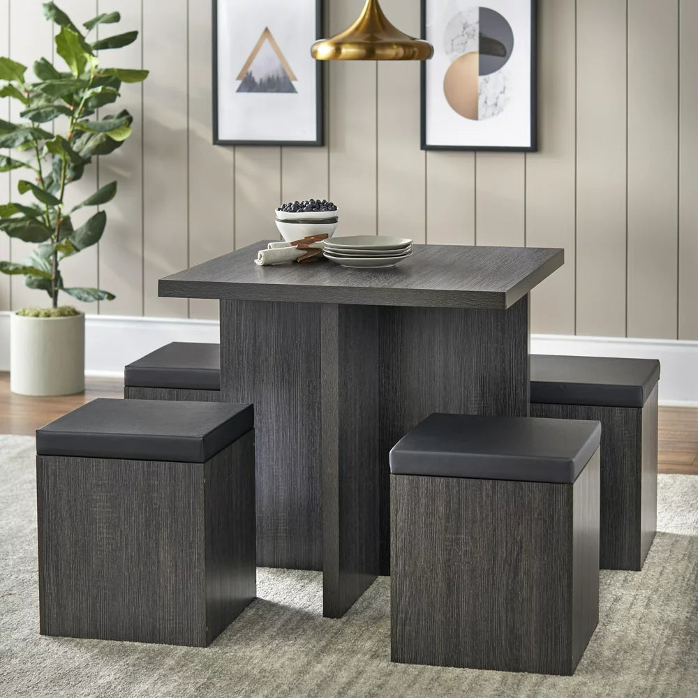 5-Piece Dexter Dining Room/Kitchen Set with Storage Ottoman
