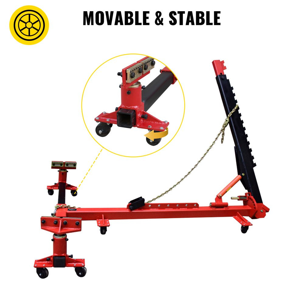 Auto Body Frame Straightener 10 Ton PSI Air Pump Frame Puller Portable Auto Body Puller Frame Straightener with Clamps and 10,000 PSI Hydraulic Foot Pump for Auto Repair Shop