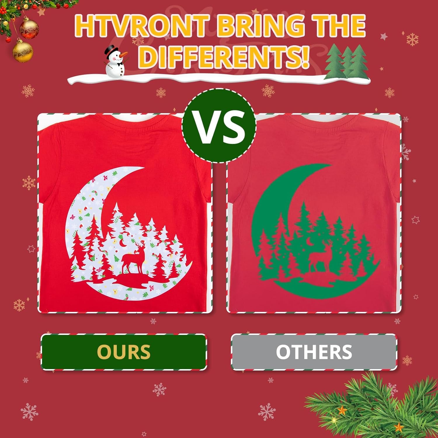 Christmas HTV Heat Transfer Vinyl - 13Pack Patterned Iron-On Vinyl Sheets, Buffalo Plaid & Glitter HTV Vinyl for T-Shirts, Compatible with Cricut & Silhouette for Christmas Gift