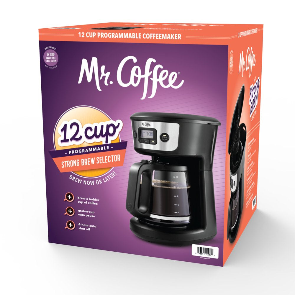 ® 12-Cup Programmable Coffee Maker with Strong Brew Selector, Stainless Steel