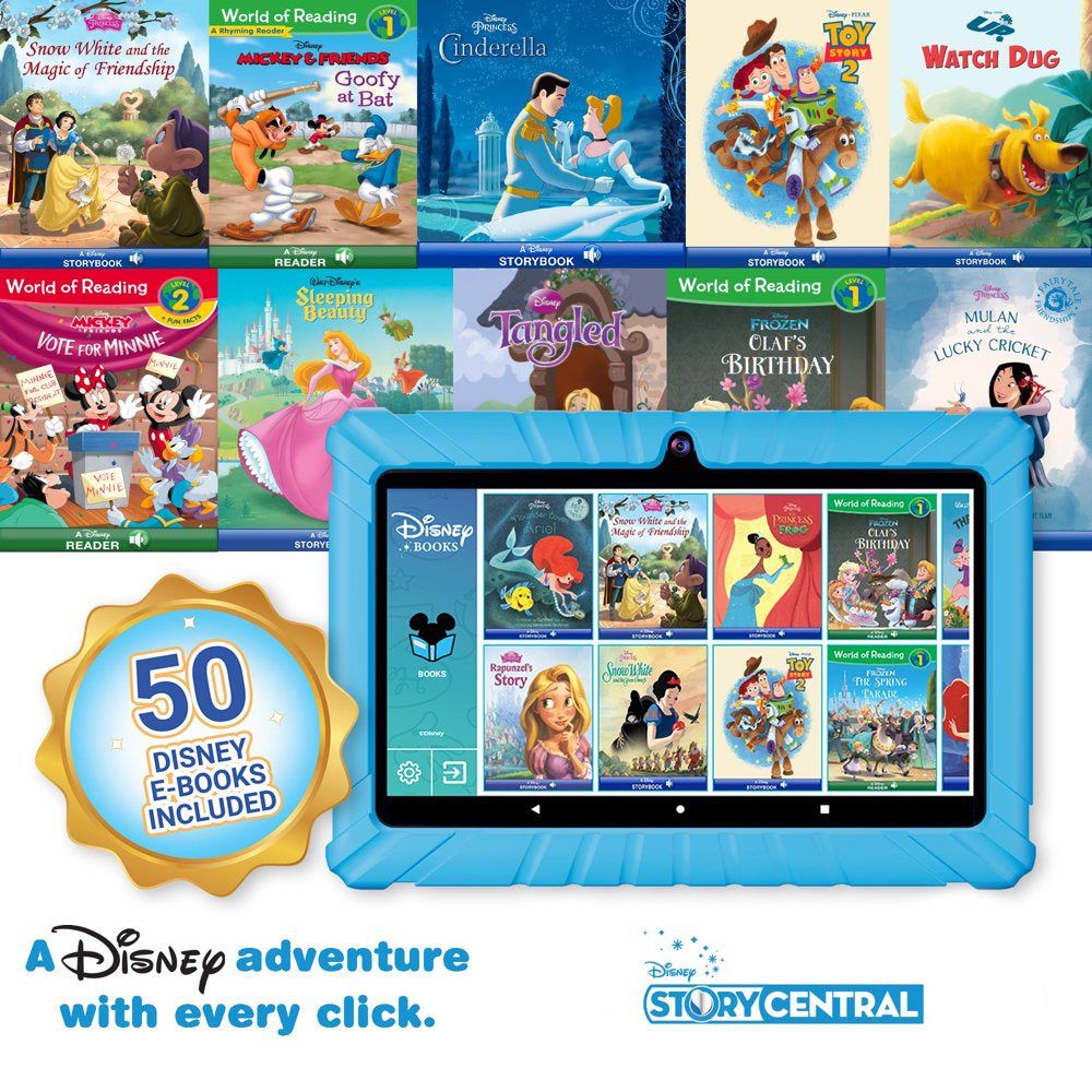 7" Kids Tablet 32GB, 50+ Disney Storybooks, Kid-Proof Case (2023 Model) - Blue