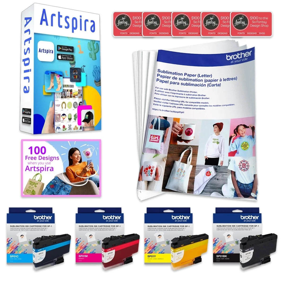 Brother SP-1 Sublimation Printer with Silhouette Cameo 5 Alpha