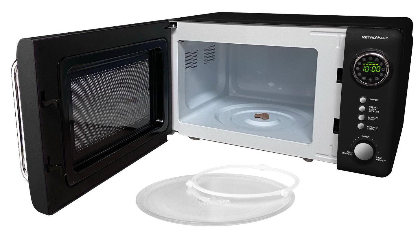 Retro 0.7 Cubic Foot 700-Watt Countertop Microwave Oven - Black, NRMO7BK6A