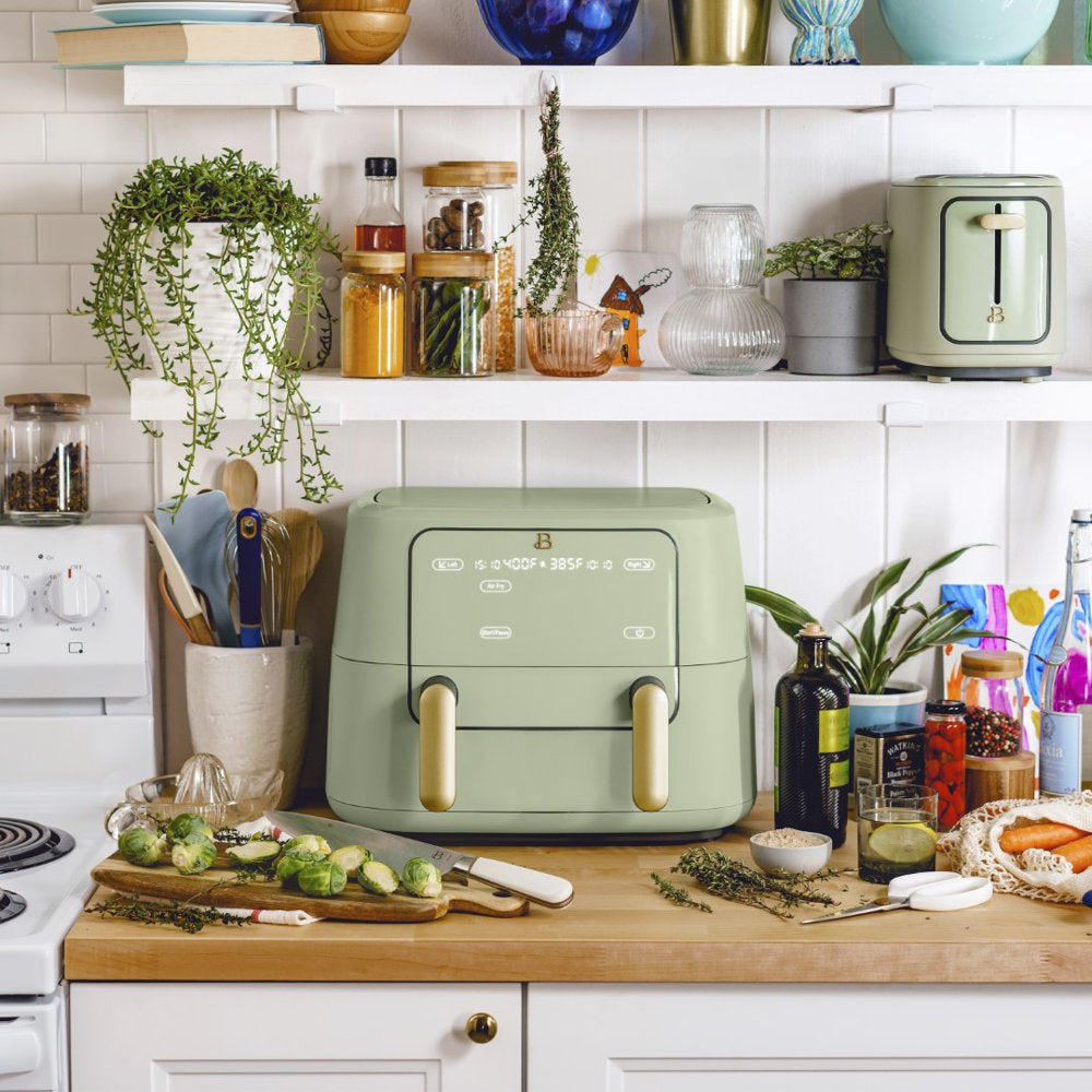 9QT Trizone Air Fryer, Sage Green by Drew Barrymore