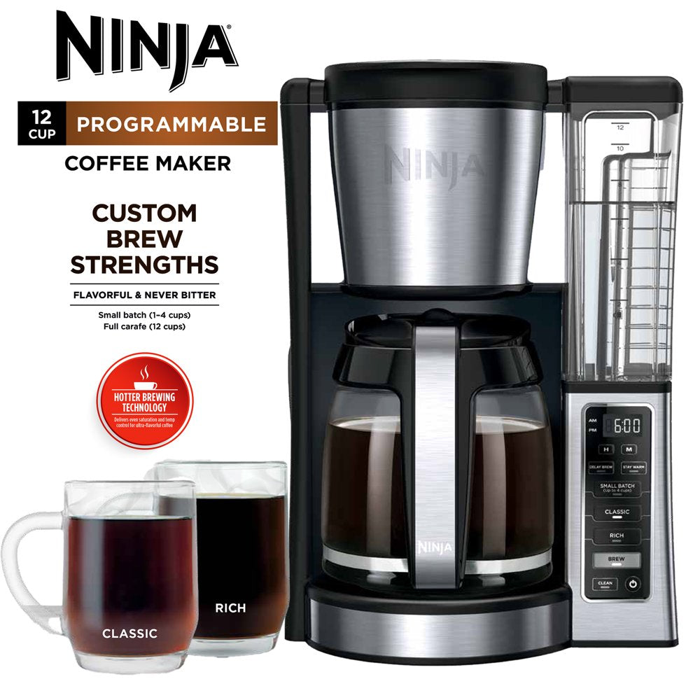 ® 12-Cup Programmable Coffee Maker, Glass Carafe, Stainless Steel, CE250