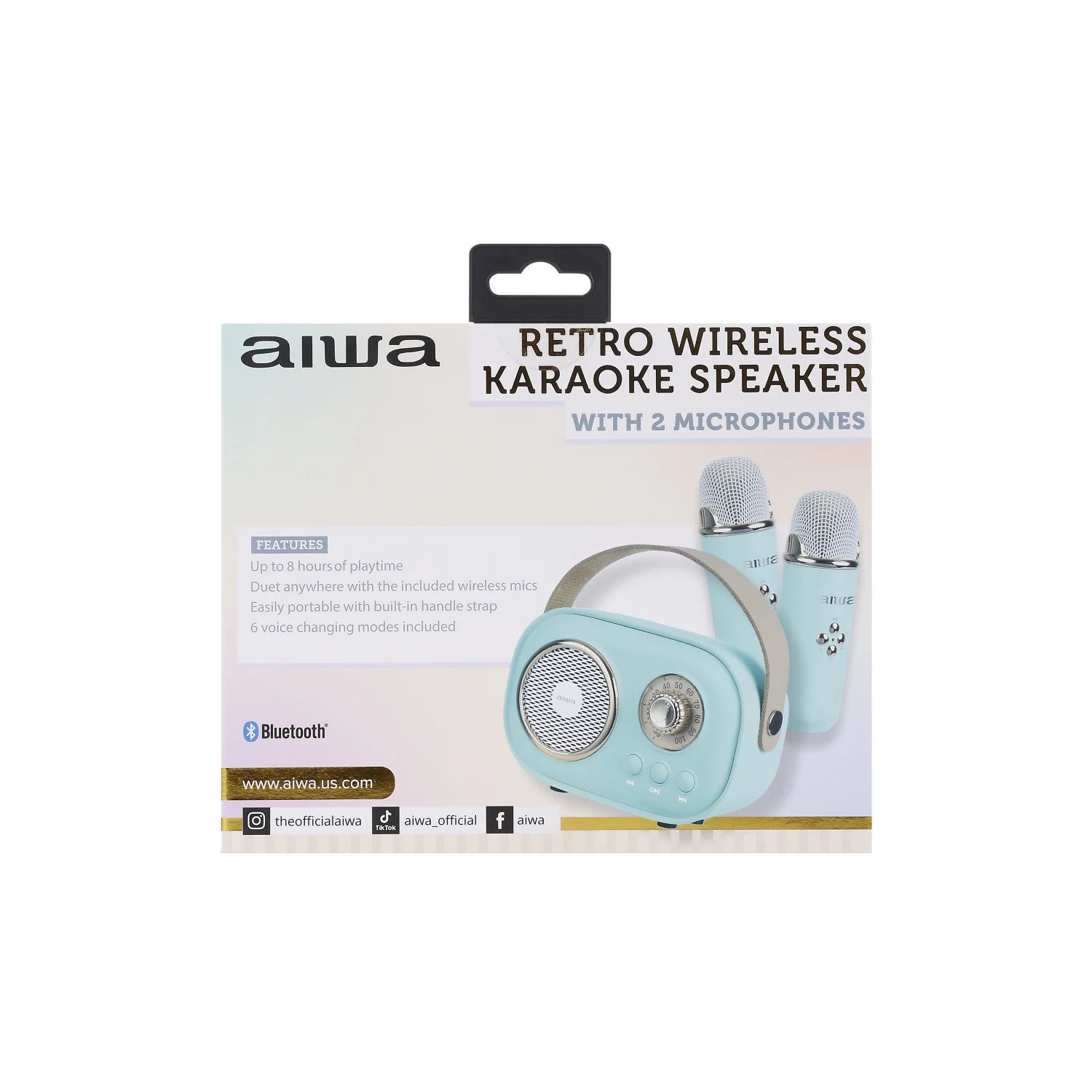 Retro Wireless Karaoke Speaker, Mint, AI6028-MNT