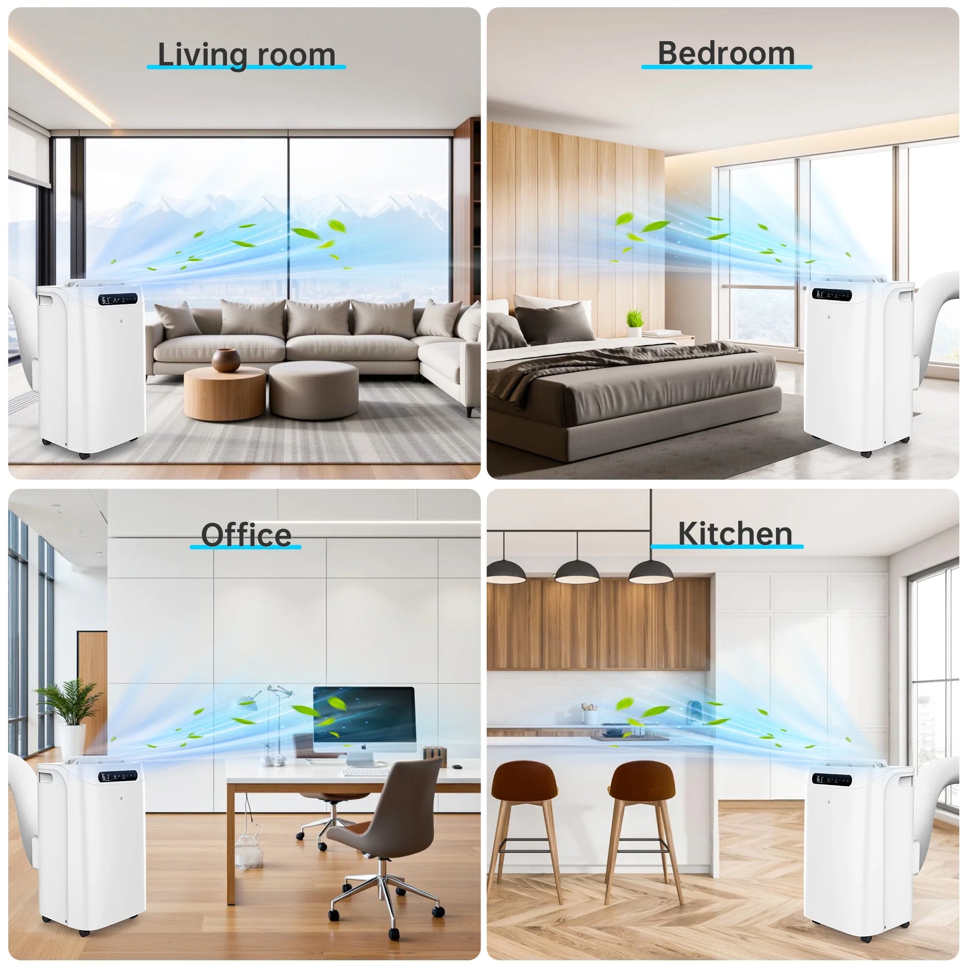 14000 BTU Portable Air Conditioner Cools up to 700 Sq. Ft, 3-In-1 AC, Dehumidifier, Fan