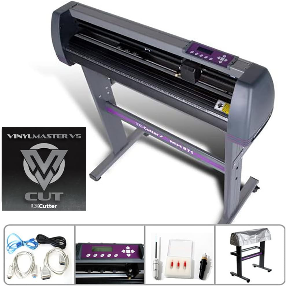 34" MH Vinyl Cutter with Stand + 9" X 12" Swing Arm Heat Press Machine