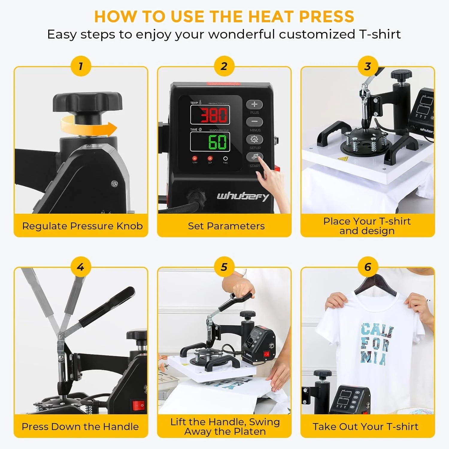 Adnoom Heat Press 12X10 with 360°Swing-Away Design, 650W Digital Shirt Press Machine with LCD Control Panel, DIY Vinyl Heat Press Sublimation Machine for T-Shirts, Canvas, Bags